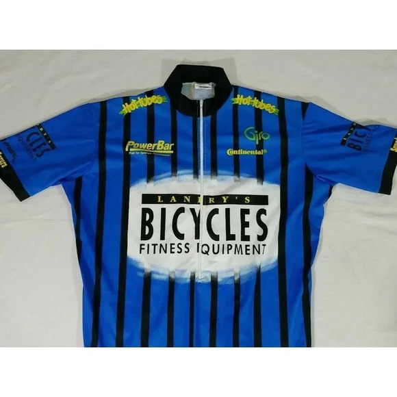 VOmax Landrys Bicycles Racing Cycling Jersey Shirt 1/2 Zip Short Sleeve Mens L 4 - Picture 2 of 4